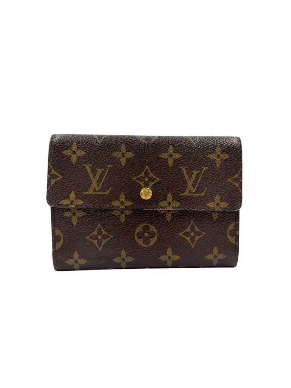 Louis Vuitton Porte Tresor Etuis Papier Monogram Leather With Initials Brown - Picture 1 of 15